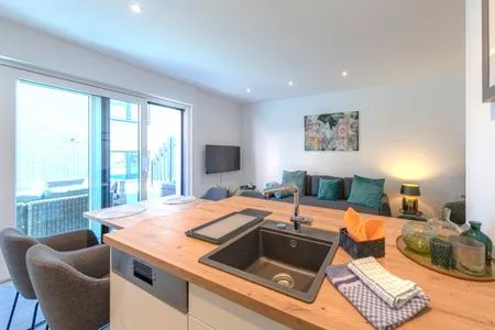 Ferienwohnung Sebastian Malchow Blick auf die Couch  Sebastian