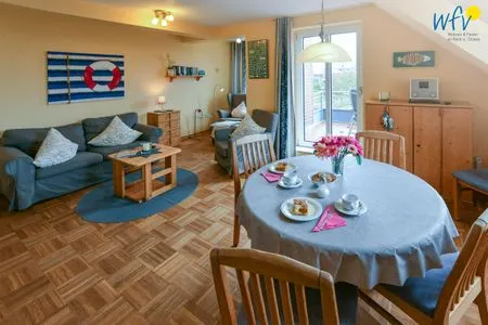 Wohnzimmer Haus Dünenblick Ferienwohnung 20