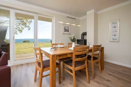 Wohnzimmer FeWo frische Brise  - Kamin, Meerblick, Sauna