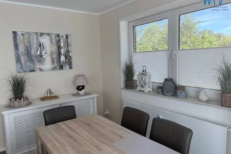 Wohnzimmer Ferienhaus Greune-Stee-Weg 39 Ferienwohnung Südstrandflair