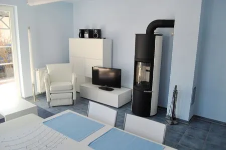 Wohnbereich mit TV und Kamin  de Obendtied - Wohnung 3