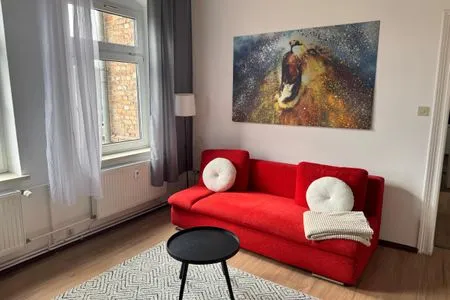Wohnzimmer Einfaches Appartement "Nicky" in Halle mit 2 Zimmern