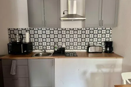 Küche / Küchenzeile Gemütliches Appartement "Ilse" an der Goitzsche mit Stellplatz