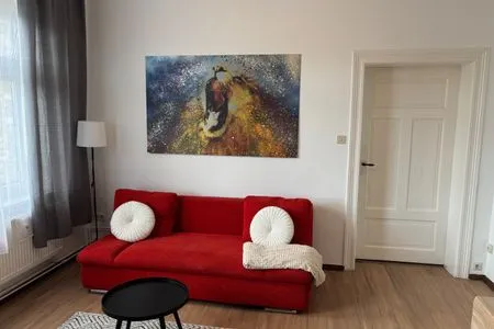 Wohnzimmer Einfaches Appartement "Nicky" in Halle mit 2 Zimmern