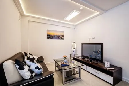 Wohnzimmer FeWo Abendrot in PRORA - 6.11