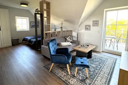 Wohnzimmer Ferienwohnung Kajüte 1