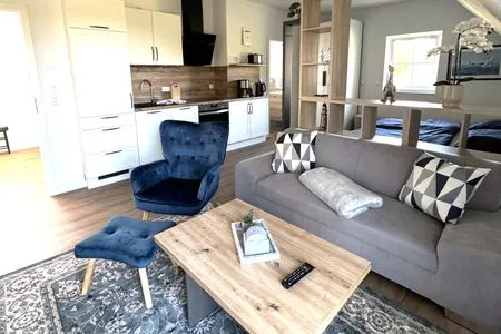Wohnzimmer Ferienwohnung Kajüte 1