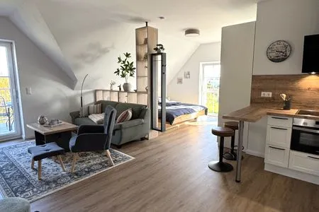 Wohnzimmer Ferienwohnung Kajüte 2