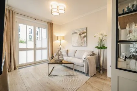 Blick in den Wohnbereich Logierhaus Friedrich WE 2 - "Strandrose"