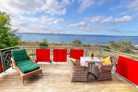 Balkon Strandvilla Beletage - exklusive Wohnung mit einzigartigem Meer - und Hafenblick