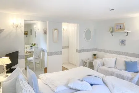 Wohnzimmer Haus Anholt App. 31 - kleines Appartment mit Landhausküche