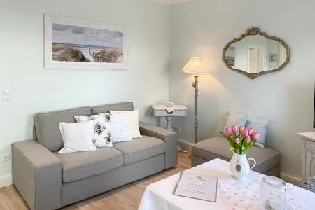 Wohnzimmer Haus Anholt App. 35 - Strand in 50 Metern Appartment mit kleinem Meerblick