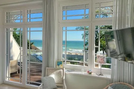 Wohnzimmer Villa Svanen App. 2 - Frühstücken mit Blick aufs Meer - Urlaub mit einzigartigem Meerblick