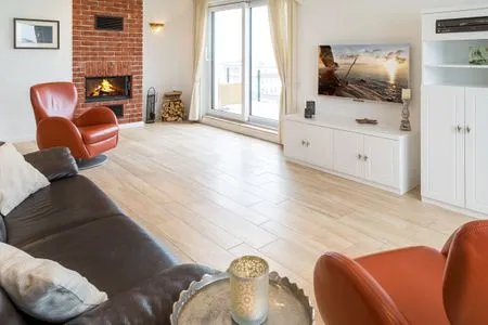 Wohnzimmer Villa am Kreidebruch, FeWo OstseeWeitblick - Panoramablick auf die Ostsee