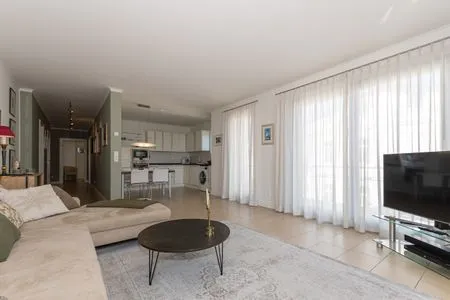 Wohnzimmer Villa Friede-Marie, App. Svea mit Hafen-Ostsee-Blick