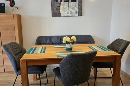 Wohnzimmer Feriendorf Hochbergle Haus 142 - Lechseeblick