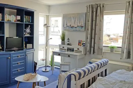 Wohnzimmer Wohnung 10 - Kleiner Leuchtturm- in der Villa Monika