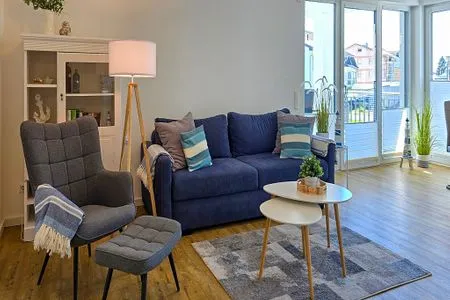 Wohnzimmer Aparthotel am Nationalpark, Wohnung Wald & Meer - modern und rollstuhlgeeignet