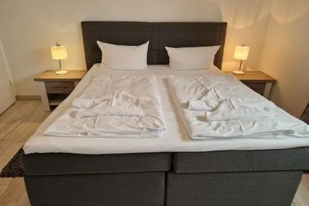 Bett Villa Monika, App. 5 Steuerbord - 2-Raum-Appartement mit Terrasse und Grill