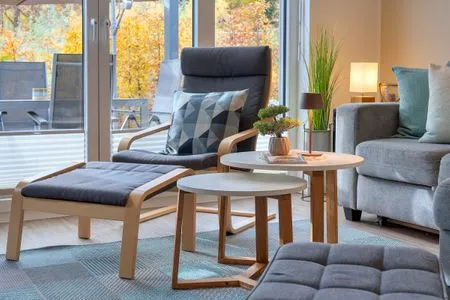 Wohnzimmer Bernsteinquartier, Ferienhaus 6e