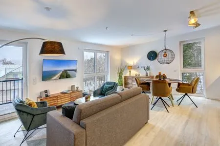 Wohnzimmer Bernsteinquartier, Whg. 05.56 "Meeresgold"