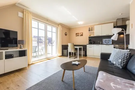 Wohnzimmer Haus Muschelsucher, Birkenstraße 7a, App. 7