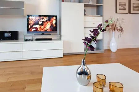 Wohnzimmer Villa Friede-Marie, App. Hannah - mit Terrasse und Ostseeblick