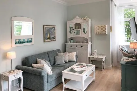 Wohnzimmer Villa Svanen App. 1 - exklusive Ferienwohnung mit Panorama-Meerblick - Deine Ferien am Meer