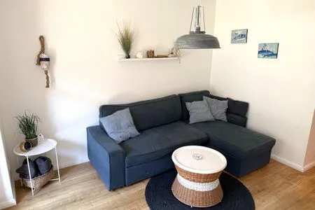 Wohnzimmer Ferienwohnung "Sprotte" am Schönberger Strand