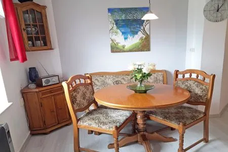 Wohnzimmer Ferienhaus Figelski mit Terrasse in Sassnitz