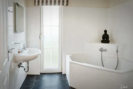 Badezimmer Ferienwohnung Strandkorb im AnnaHus