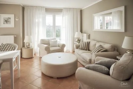 Wohnzimmer Ferienwohnung Strandkorb im AnnaHus
