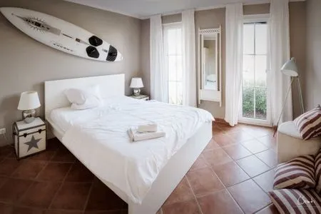 Schlafzimmer Ferienwohnung Strandkorb im AnnaHus
