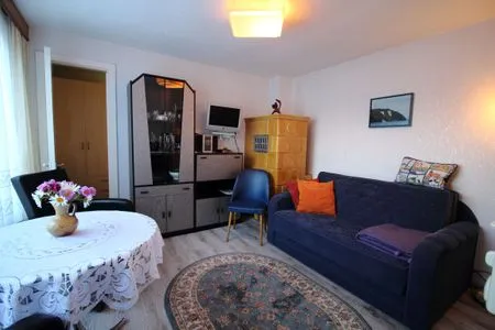 Wohnzimmer Ferienhaus Mattke in Sassnitz auf Rügen mit Terrasse