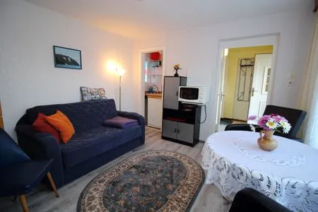 Wohnzimmer Ferienhaus Mattke in Sassnitz auf Rügen mit Terrasse