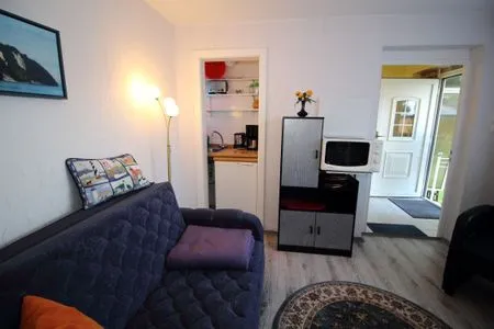 Wohnzimmer Ferienhaus Mattke in Sassnitz auf Rügen mit Terrasse