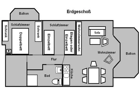 Grundriss Haus Düne 5 Wohnung 1