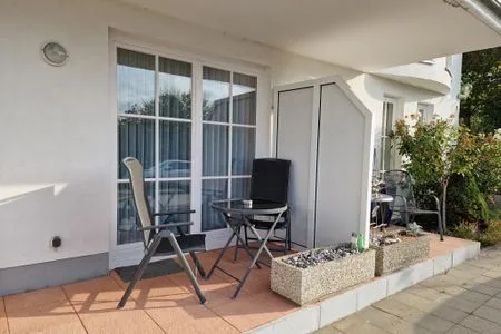 Terrasse Ferienwohnung Anemone - Urlaub mit Hund am Rande des Nationalparks