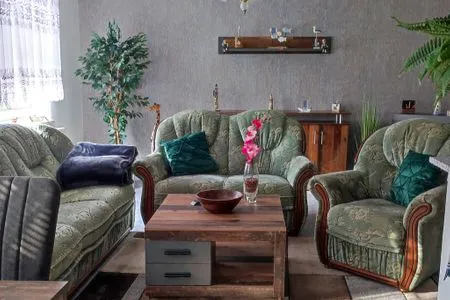 Wohnzimmer Ferienwohnung Dornbusch - ruhige Stadtrandlage