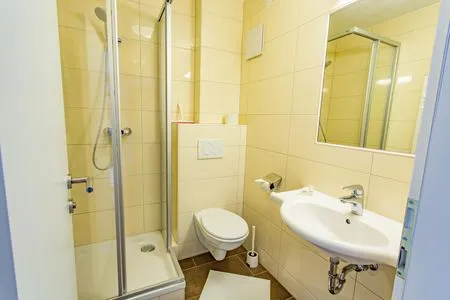 Badezimmer mit Dusche und WC Soldanella 3 by Alpenidyll Apartments