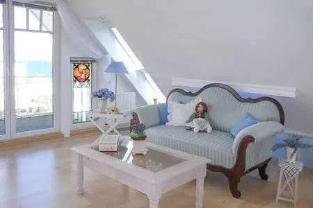 Wohnzimmer Haus Anholt App. 39 - großzügige Studiowohnung in der Strandallee mit Teilmeerblick