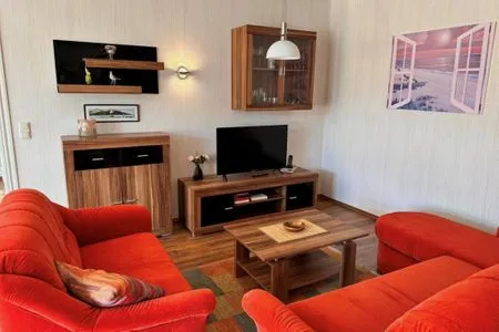 Wohnzimmer Ferienwohnung Seerose - der Kreideküste so nah