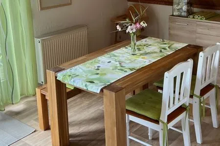 Wohnzimmer Ferienwohnung Stockrose - ganz nah am Nationalpark Jasmund