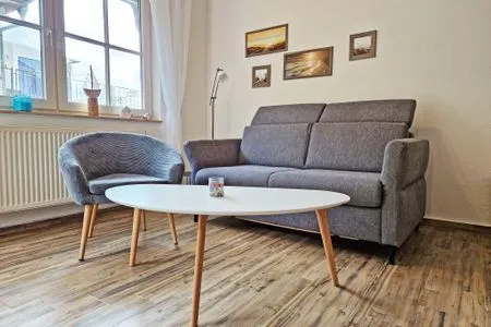 Wohnzimmer Ferienwohnung Treibholz - direkt am Nationalpark Jasmund