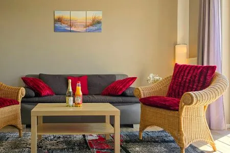 Wohnzimmer Ferienwohnung Muschel - Ostsee-Urlaub mit Hund