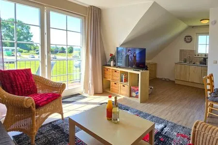 Wohnzimmer Ferienwohnung Muschel - Ostsee-Urlaub mit Hund