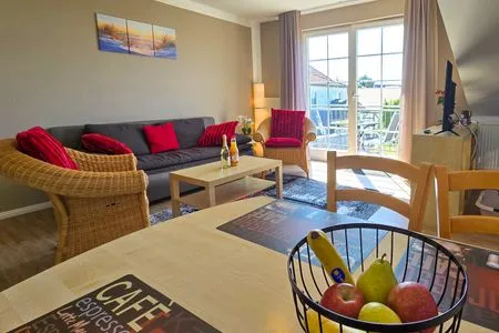 Wohnzimmer Ferienwohnung Muschel - Ostsee-Urlaub mit Hund