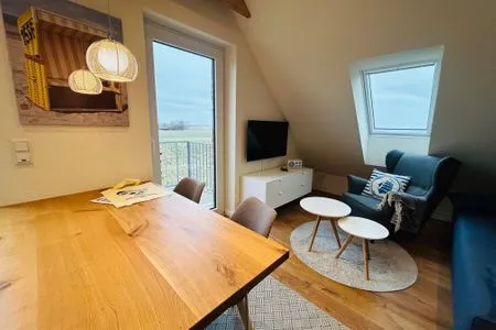 Wohnzimmer Ferienwohnung Hafenblick