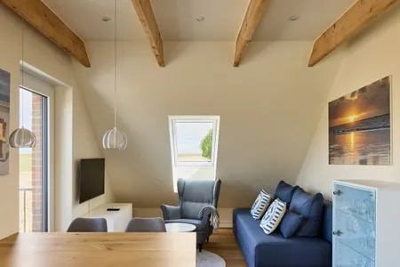 Wohnzimmer Ferienwohnung Hafenblick