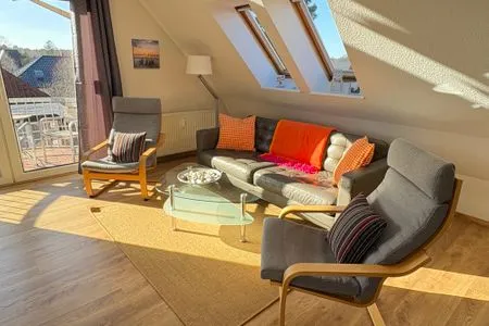 Wohnbereich mit Sofa  Ferienwohnung Seepferdchen